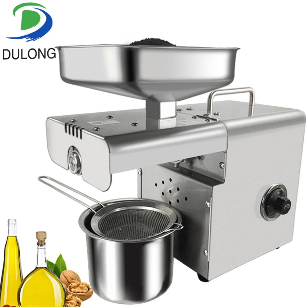 

DULONG Stainless Steel Oil Extractor Automatic Electric Oil Press Machine for Home Sesame Sunflower Seeds Dry Coconuts Walnuts