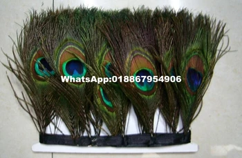 

10yards Peacock feather trim about 15cm Peacock feather fringe peacock feather Trimming For Costume