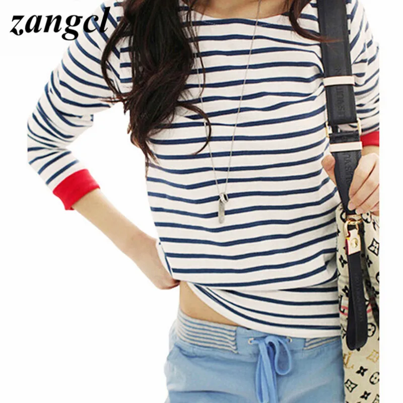 Zangcl High Quality Women Tops O Neck T Shirt Long Sleeve