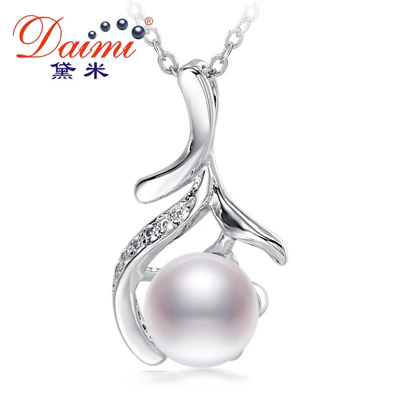

DAIMI Tree Pendant 7-8mm White Freshwater Pearl Pendant 925-Silver-Jewelry Fine Jewelry 2017 New