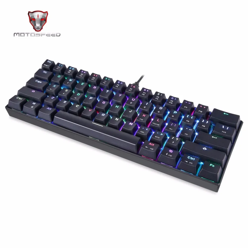 

Motospeed 61 Keys Mechanical Keyboard CK61 RGB LED Backlight Wired Gaming Keyboard for PC Desktop Tablets