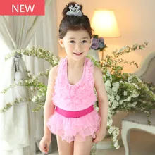Дети Плавание костюм Одна деталь Купальники для малышек с Плавание шапки Обувь для девочек Симпатичные принцесса Кружево юбка Монокини детей ванный комплект розовый элегантность