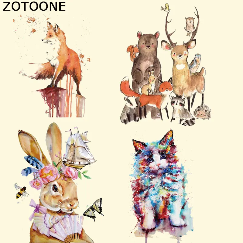 

ZOTOONE Cute Animal Patches Fashion Clothes Decoration Patch A-level Washable Stickers Heat Transfer DIY Accessory for Kids E
