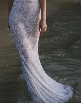 

5 yards AX001 # offwhite sequin beads luxury sexy tulle net mesh lace fabric for wedding/ sawing/party dress