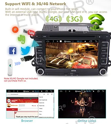 Sale Wireless Reversing Camera + EinCar Android 6.0 Car DVD Player with Quad Core 7 inch Touch Screen Car Stereo GPS Navigation In Da 3