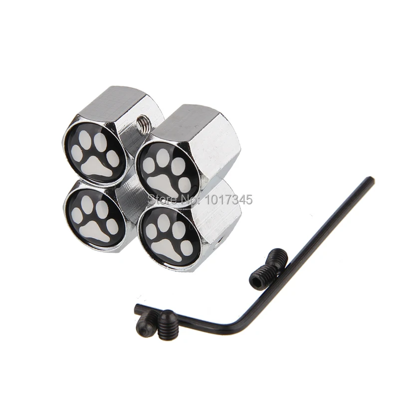 25set Anti Theft tire valve caps Metal Hub Tire Tyre Valve Valves Wheel Air Dust Caps Car Badge