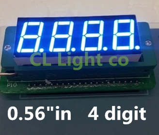 0.56inch 4bit Common anode Digital Tube BLUE LED Digit Display 7 ...