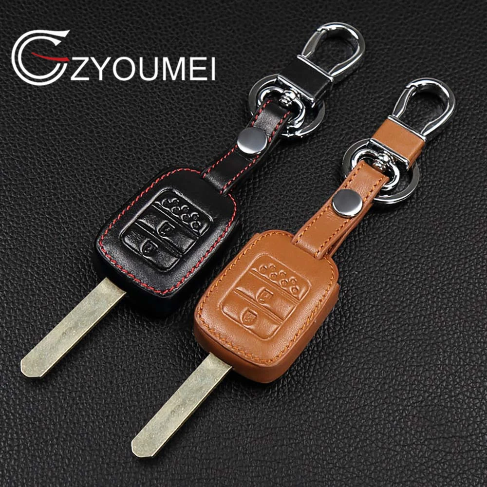 Genuine Leather Car Key Cover key chain ring cover case holder For