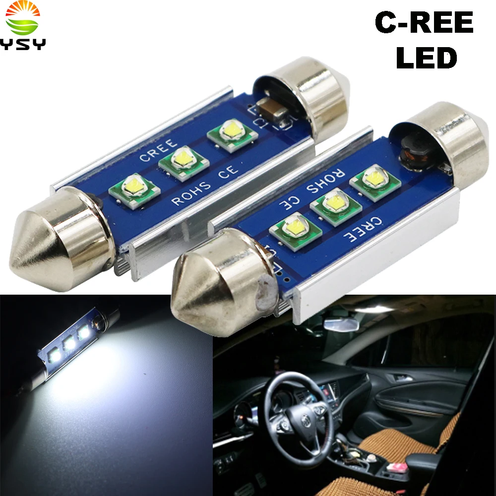 YSY 20 шт. Festoon CANBUS 31 мм 36 39 41 C5W C10W светодиодный без ошибок C-REE smd Интерьер Чтение белые