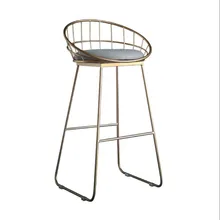 H простой барный стул из кованого железа бар стул золото высокий табурет современный обеденный стул железный стул отдыха Nordic барный стул 45/65/75/85 см