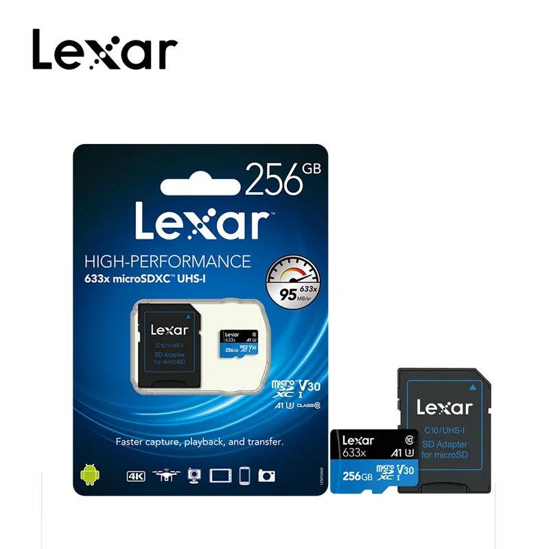 original Lexar micro sd card 32gb 64gb 128gb 256gb 512gb carte sd Class10 633x TF Flash Memory ...