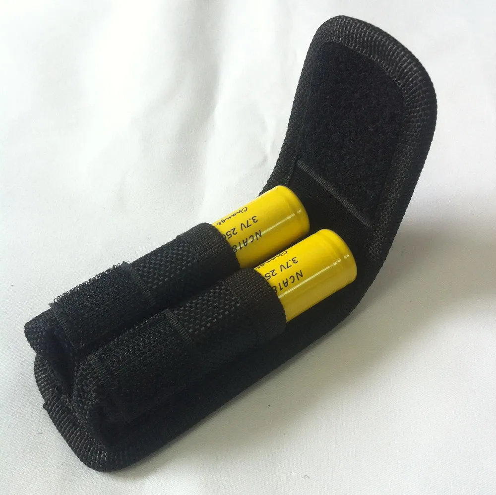 10pcs/lot 18650 Battery Pouch Holder Bag Black With Magic Tape (10pcs) Rechargeable Batteries