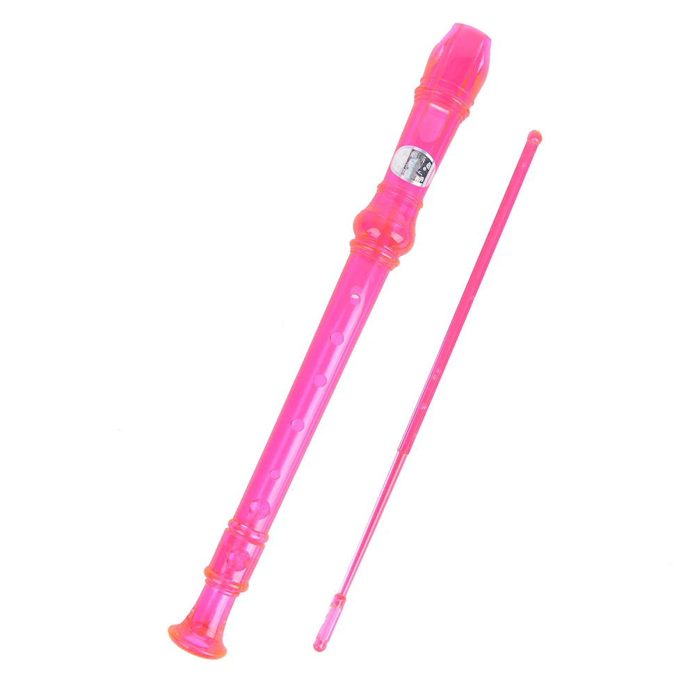 8 отверстий кларнет сопрано Регистраторы флейта музыкальный инструмент для детей Детские игрушки+ шомпол пикколо аксессуар - Цвет: Розовый