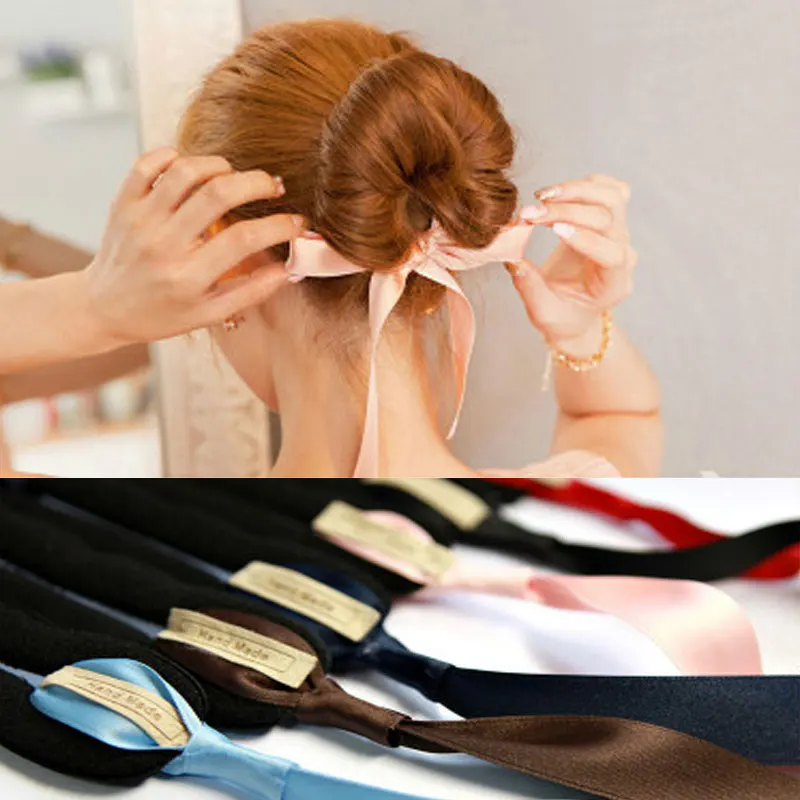 

Fashion Magic Tools Foam Sponge Device Quick Messy Donut Bun Hairstyle Girl Women Hair Bows Band Accessories Silk Headband TS-4