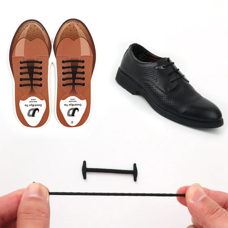 10pcslot Silicone Shoelaces For Leather Shoes Special Shoelace No Tie Shoe Laces For Men Business Lacing Shoes Rubber Shoelace (9)