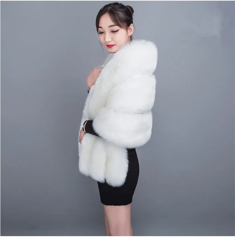 JaneVini 2019 Белый Зимний свадебный мех искусственный Обертывания для женщин теплые шали плащи Свадебные пальто куртки для Вечеринка Etole Mariage