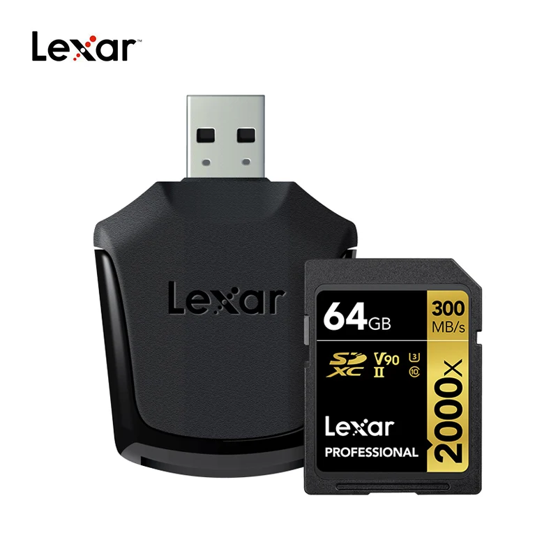 Карта памяти Lexar 2000X 32 64 128 Гб класс 10 U3 V90 4K SD карта 32 Гб 128 Гб 64 Гб 300 МБ флеш-карта SD память для камеры SDXC SDHC
