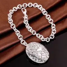 Fina del verano del estilo de plata chapada pulsera 925-sterling-silver joyería bijouterie rahmen pulseras de cadena para mujeres hombres SB348