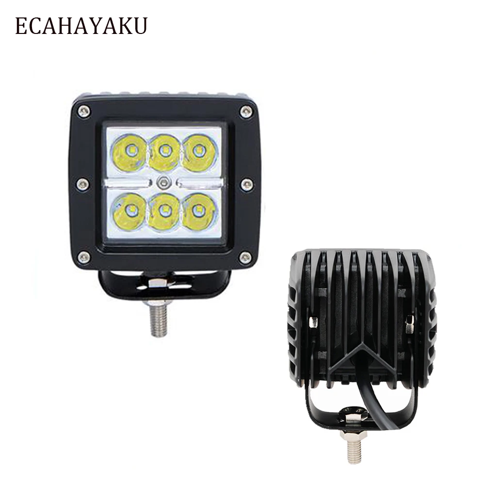 Ecahayaku 10-30 В DC " дюймов 6x3 Вт led-под-света Водонепроницаемый 1620lm Яркость 18 вт светодиодный свет для пикап Внедорожник бампер свет