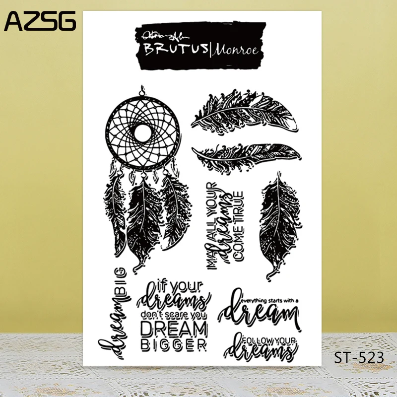 

AZSG Feather spirit Clear Stamps For DIY Scrapbooking/Card Making/Album Decorative Silicon Stamp Crafts