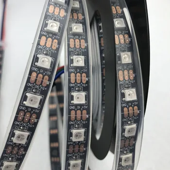 

4m 60LEDs/m DC5V addressable WS2812B led pixel strip,waterproof in silicon tube,60pcs WS2812B/M with 60pixels;BLACK PCB