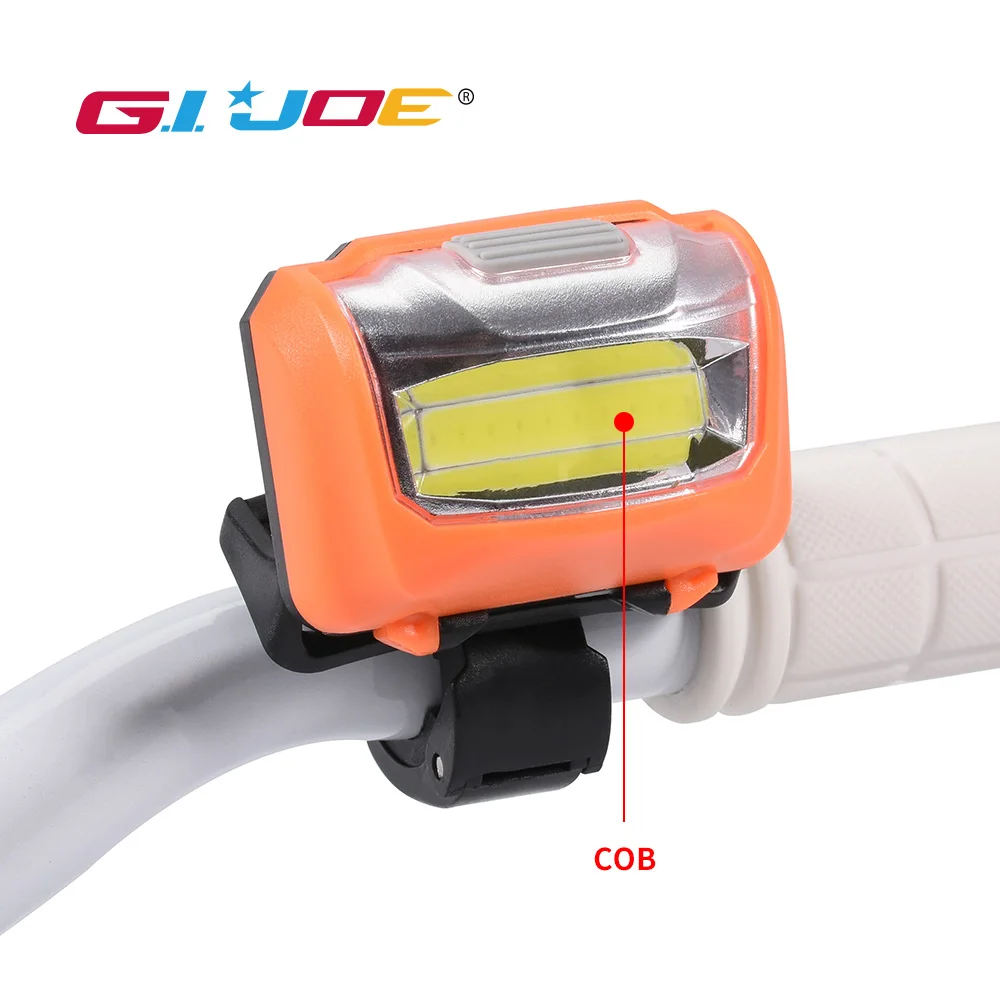 

GIJOE led bicycle light unique products cob lamp waterproof plastic case use 3*AAA battery 3 modes super bright