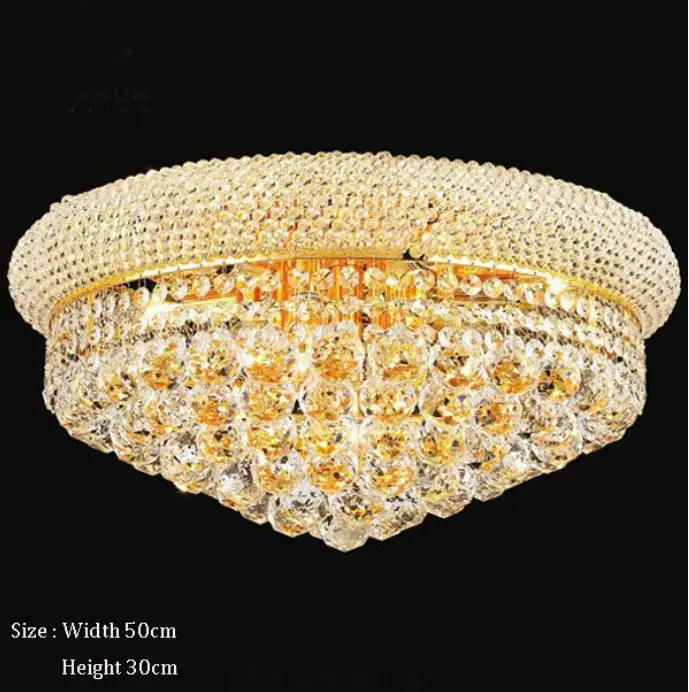 

Lighting Empire Gold Crystal Ceiling Light Luxury K9 Crystal Ceiling Lamp Lighting Lustre Free Shipping
