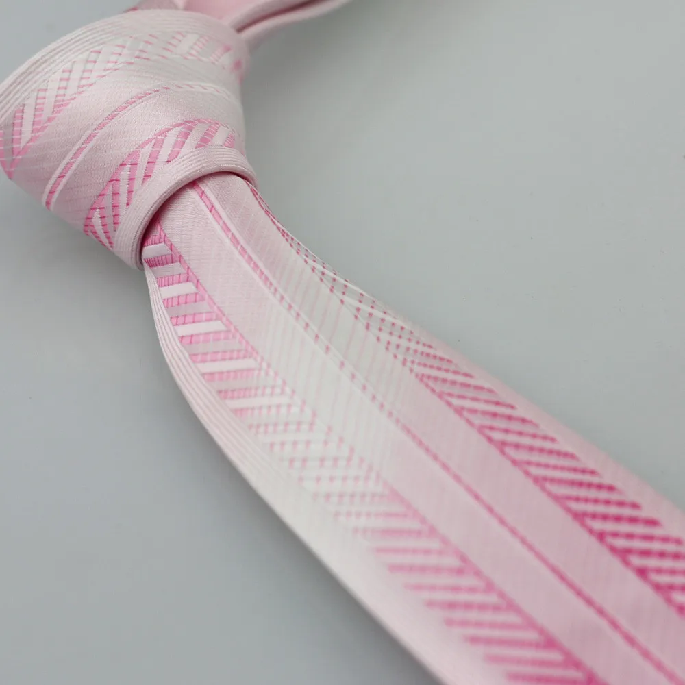 Yibei Coachella Галстуки розовый галстук SLIM границы с серебристо-серый полосатый шеи Галстуки жаккардовые Тощий Gravata Седа новые подарки для мужчин