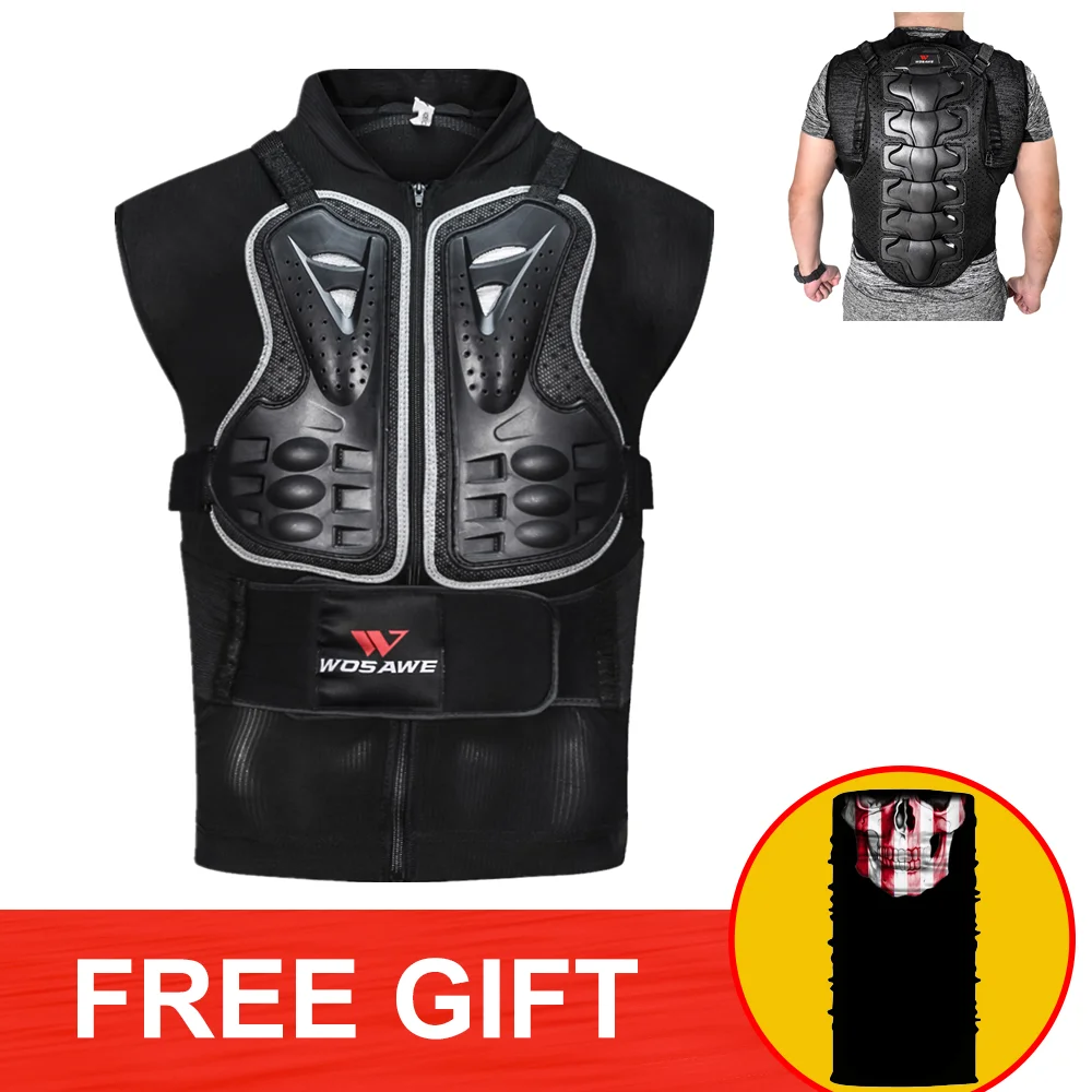 

WOSAWE Motorcycle Armor Vest Colete Motocross Protection Motorbike Chest Back Protector Rider Vest Gilet Moto Protective Gear