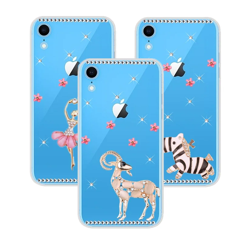 

Bling Rhinestone Case for iPhone XR Xs Max X Glitter Phone Shell for iphone 7 8 plus 6 6s 5 5s se cover Diamond Phone Capa Coque
