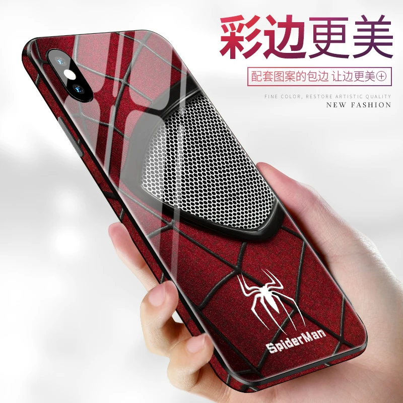 Роскошный чехол из закаленного стекла для телефона Marvel Мстители для iPhone 8 7 6 6s Plus 11 Pro XS MAX XR 10 8Plus чехол с человеком-пауком, Бэтменом, ядом