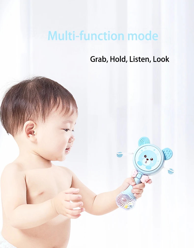 matern'ella Muti-function Baby Rattle& Teether Toys Intelligence Hand Bell Rattle Educational Bell Music Learning Toys Gifts