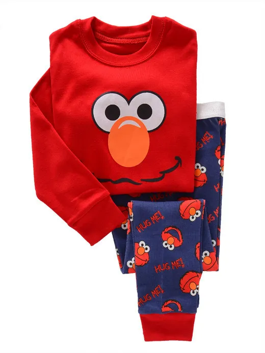 

1SET 8R-168, Elmo, Children boys pajamas sets, long sleeve sleepwear suit for 3-8Y, 100% cotton