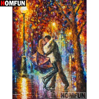 

HOMFUN Full Square/Round Drill 5D DIY Diamond Painting "Oil painting couple" Embroidery Cross Stitch 5D Home Decor A15932