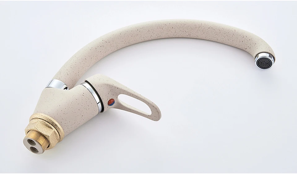 LEDEME Color Kitchen Faucet Mixer Water Tap Single Holder Single Hole Kitchen Faucets Spray Paint Rotation Rubinetto Cucina