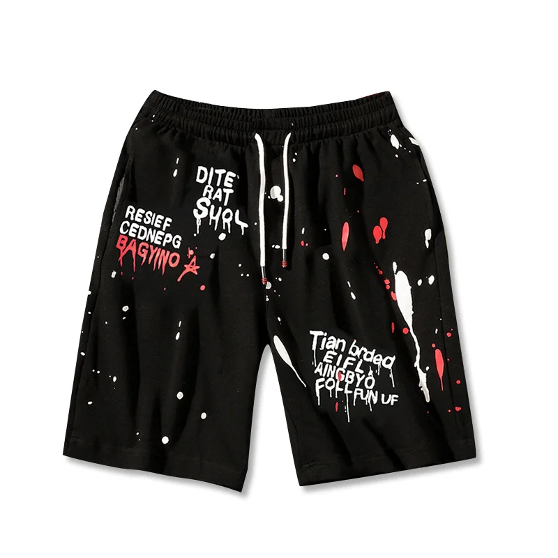 Свободные большие летние хлопковые повседневные шорты с принтом на шнурке Homme короткие мужские пляжные шорты брендовая одежда новое поступление