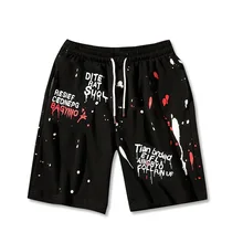 Свободные большие летние хлопковые повседневные шорты с принтом на шнурке Homme короткие мужские пляжные шорты брендовая одежда новое поступление