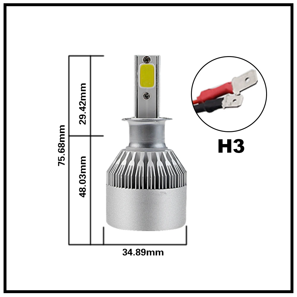 2 шт. супер яркий H7 H4 LED H11 H1 H8 H11 лампы 72 Вт Фары для автомобиля авто Светодиодная лампа с вентилятором автомобильные светодиодные 6000 К Белый 12 В автомобильной AJ