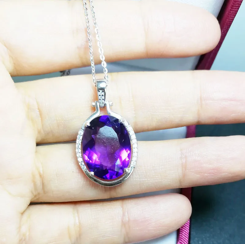 Amethyst Necklace Pendant Free Shipping 