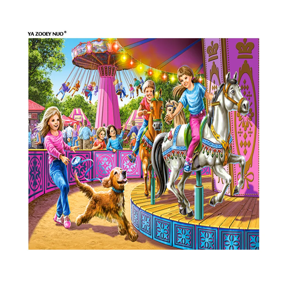 

Diy Diamond Painting 3D Square Diamond Embroidery Cute Dog And Girl Needlework Rhinestone Cross Stitch Kit Diamond decor YU244