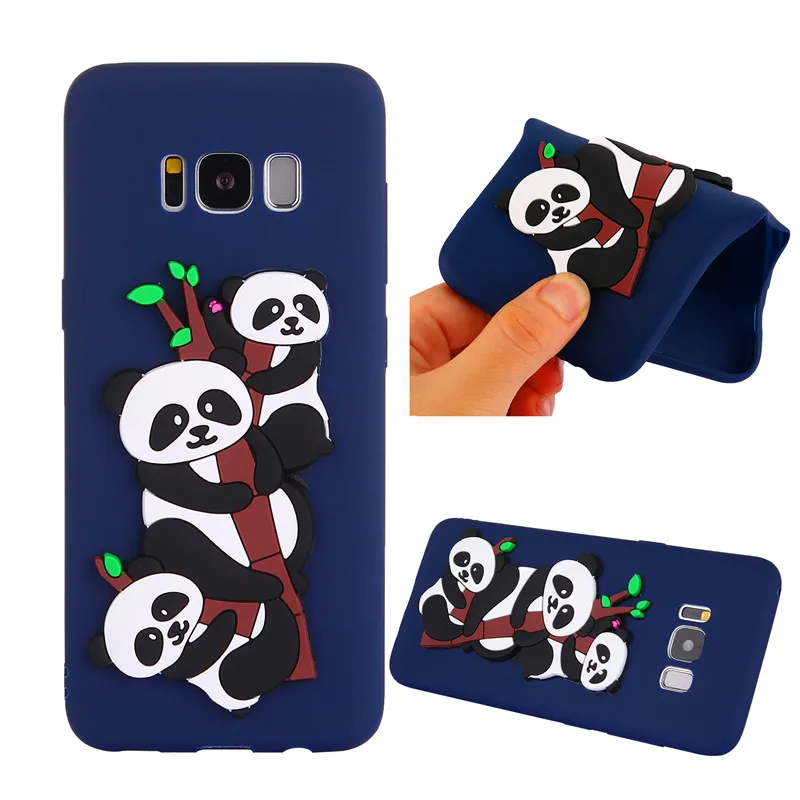 

For Samsung S8 S8Plus Silicon Case Cute Animal Relief Panda Silicone TPU Gel Soft Back Cover Case for Samsung Galaxy S 8 S8 Plus