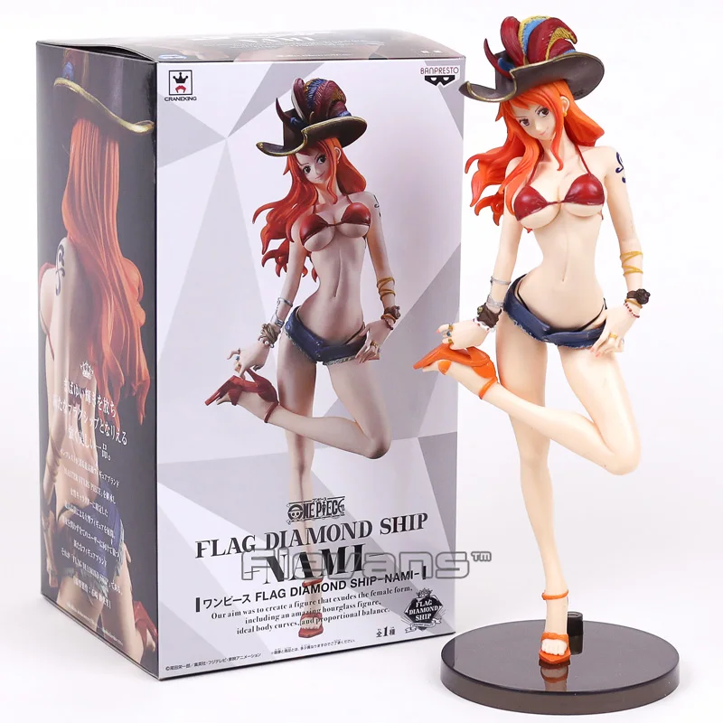 Koop Anime Een Stuk Vlag Diamant Schip Nami PVC Figuur Collectible Model Toy 27 cm