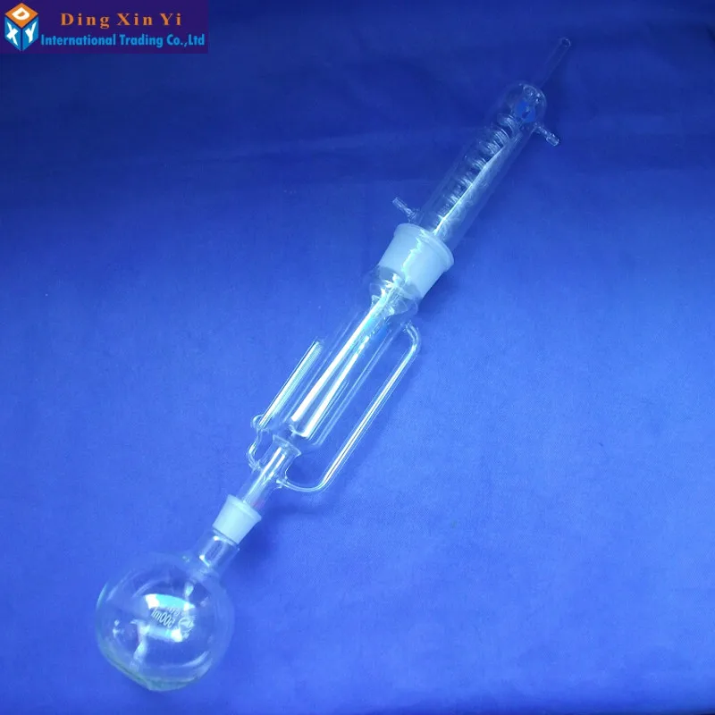 

500ml Glass Soxhlet extractor,Extraction Apparatus soxhlet with coiled condenser,condenser and extractor body,Lab Glassware