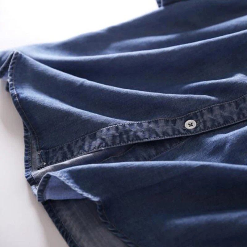 SEDUTMO 2018 Spring Denim Dress Women Tunic Jeans Shirt Dresses Sexy Autumn Vintage Fashion Long Sleeve Party Dress ED217