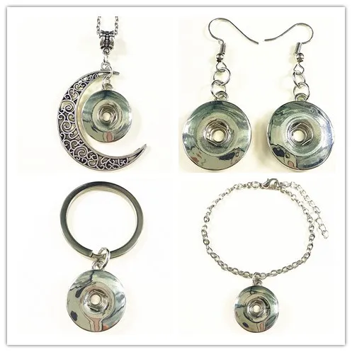 

1set Snap Necklace, bracelet, key chain ,Earrings Fit 18mm Snaps Button for DIY Eardrop Jewelry accessories