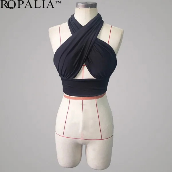 

Women Sexy Strapless Bustier Cross Bandage Bikini Bra Vest Corselet Tops T-shirt