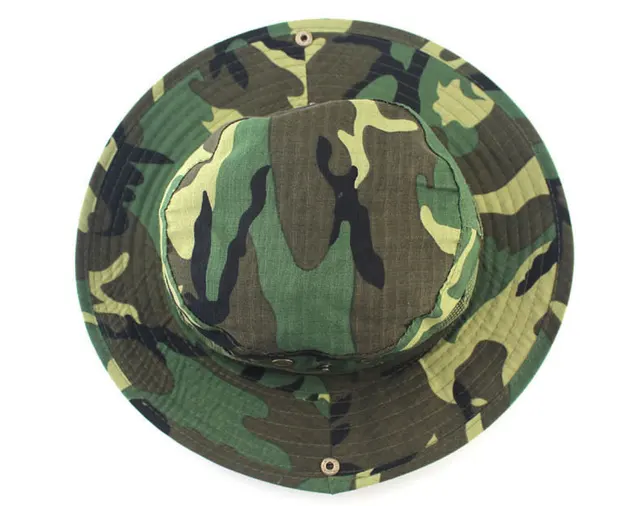 Chapeau militaire camouflage de brousse avec cordon pour homme 34