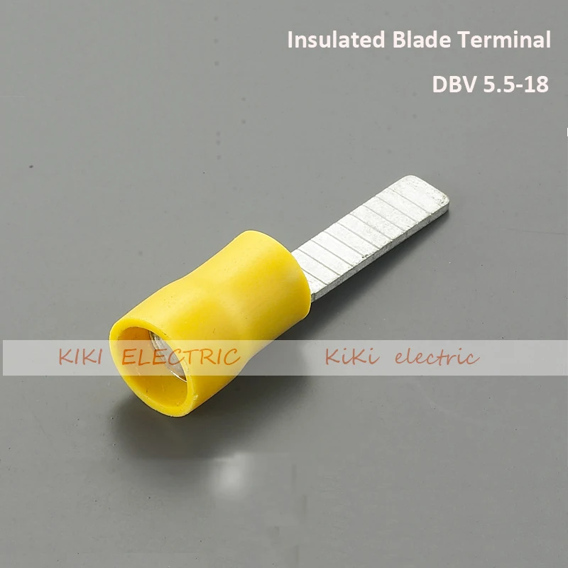 

DBV5.5-18 Insulated Blade Terminal / cold terminal for A.W.G12-10 cable 500pcs/bag Electric Wire Connectors Ends