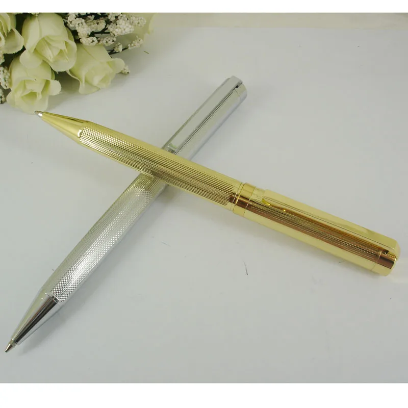 ACMECN Новое поступление Золотая шариковая ручка с высокотехнологичной резной резьбой с пружинным зажимом металлическая латунная Серебряная шариковая ручка премиум класса