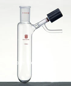 

F561050 Flask, Reaction tube, High Vacuum Valve, Capacity:50ml, Joint:14/20, Valve Size:0-4mm